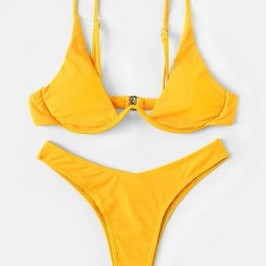 NWOT yellow underwire bikini